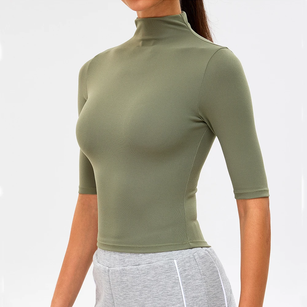 Short Sleeve Gym Crop Top Women Short Sleeve Yoga Top Push Up Running Sports T Shirts Fitness Workout Tee Sports Tops Activewear