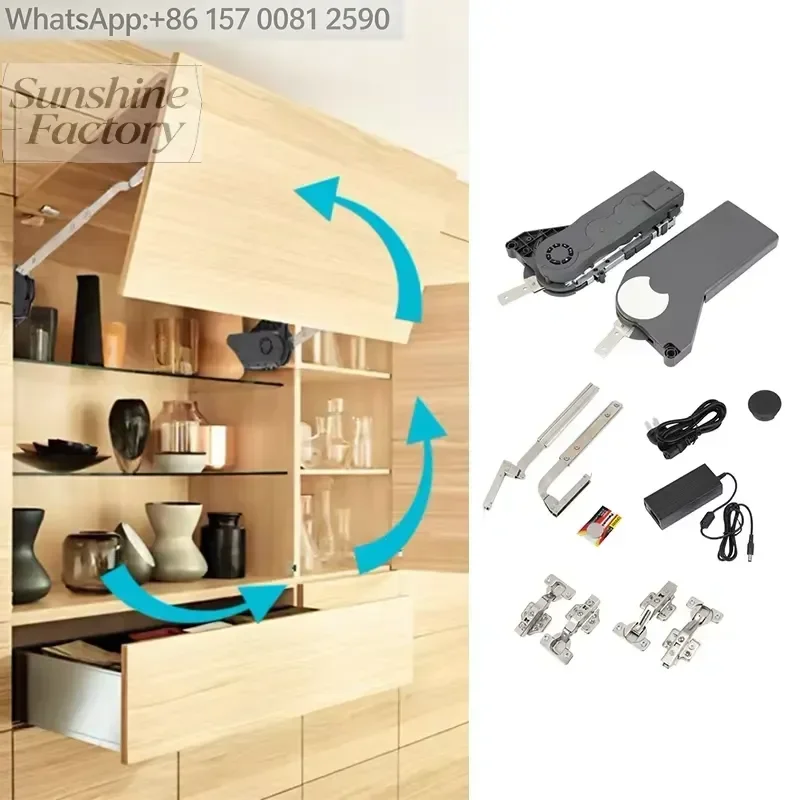High Quality Motorized Fittings Cabinet Double Door Heavy Hydraulic Lid Flap Stay Support Electric Bi-Fold Lifting