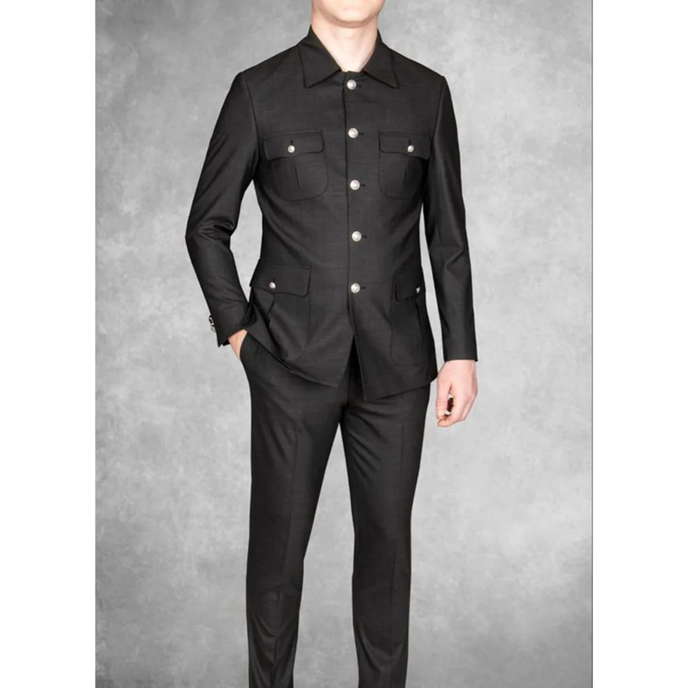 

Fashion Single Breasted Solid Men Suits 2 Piece Summer Casual Daily Business Office Outfits Groom Wedding Party Tuxedo Slim
