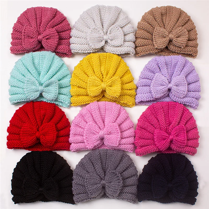 Kids Warm Knitted Baby Accessories Girl Boy Beanie Cap Candy Color Children Toddler Beanies