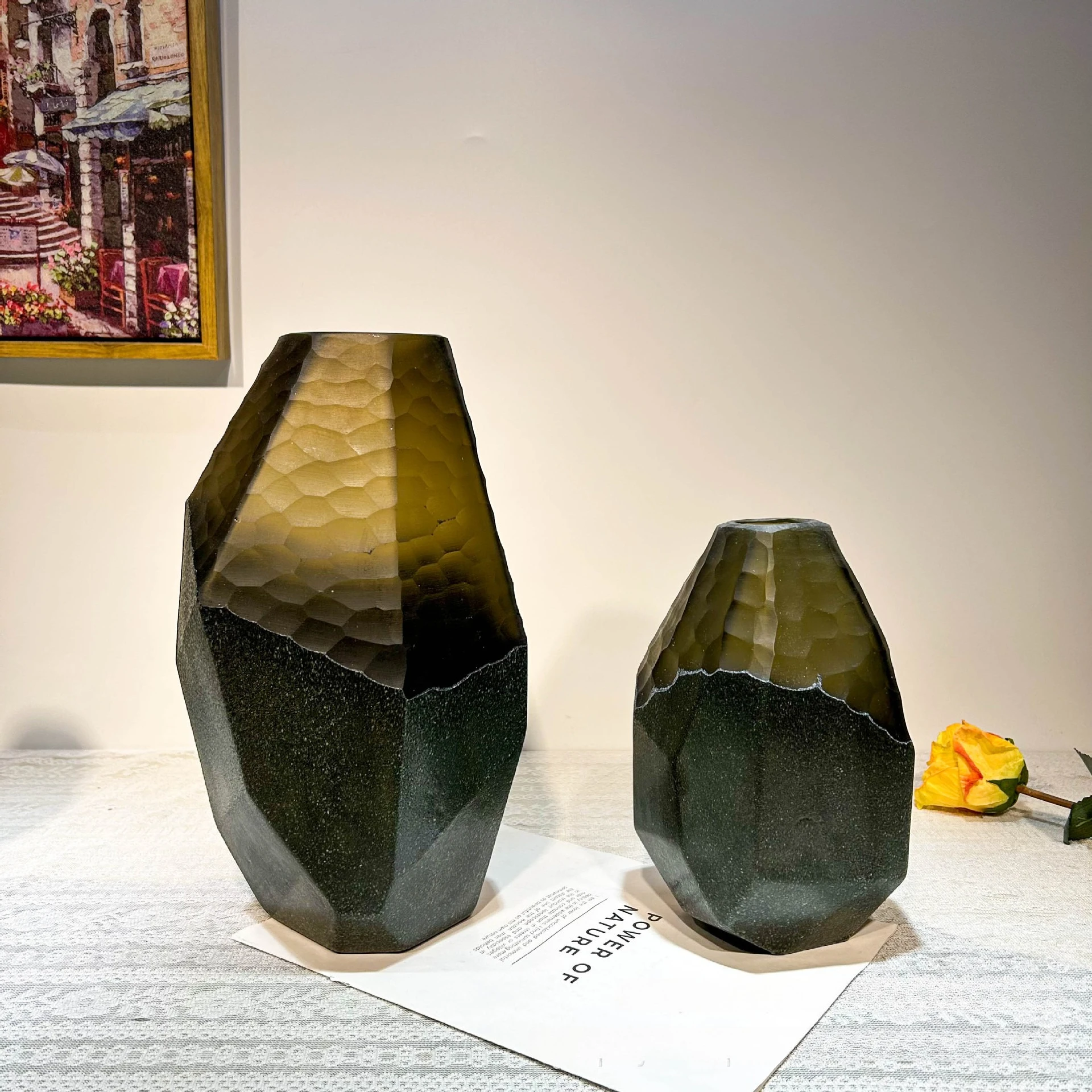 

American style creative geometric grinding handmade vase ornament flower arrangement meeting room flower arrangement decoration