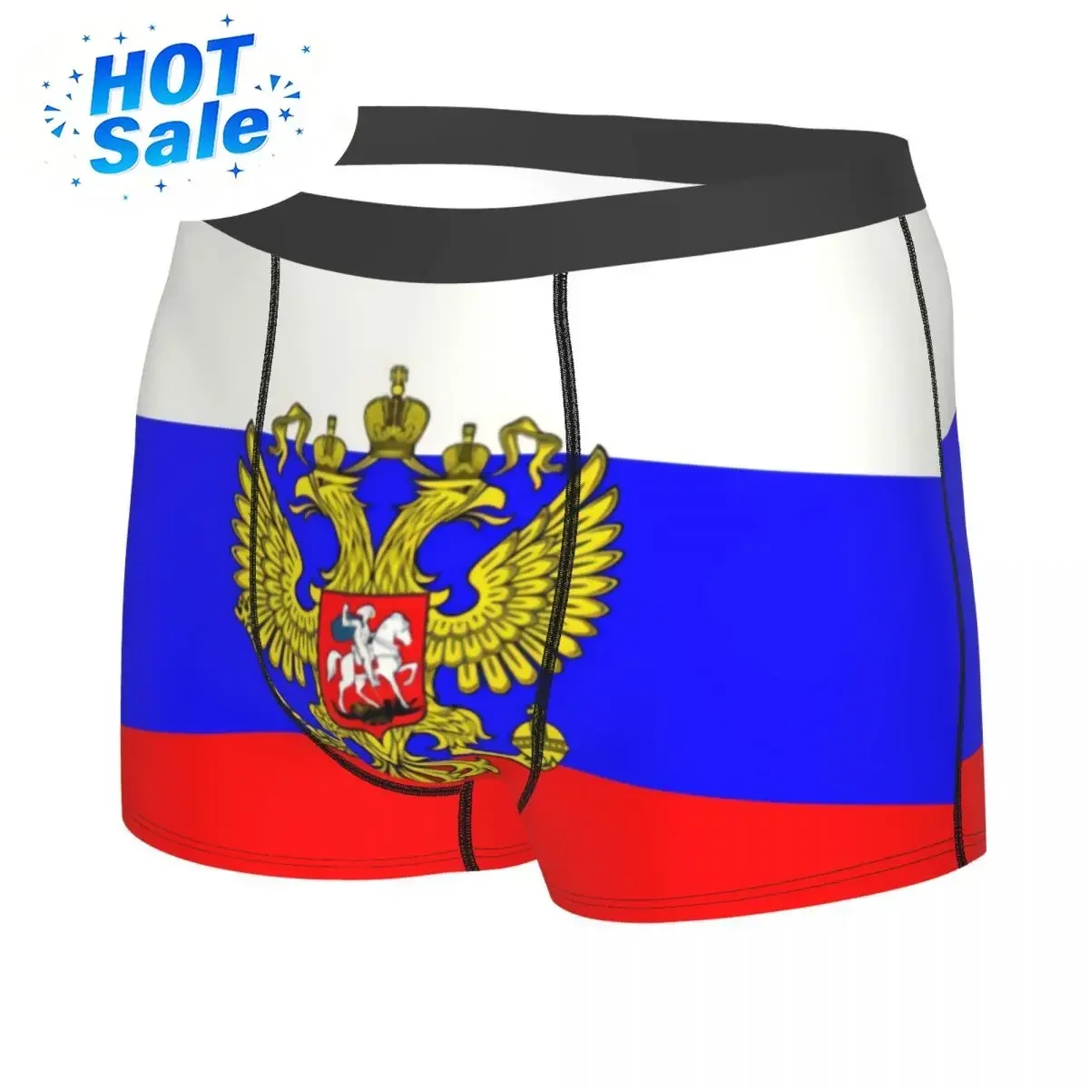 Custom Russian Flag Underwear Men Breathbale Boxer Briefs Shorts Panties Soft Underpants For Homme