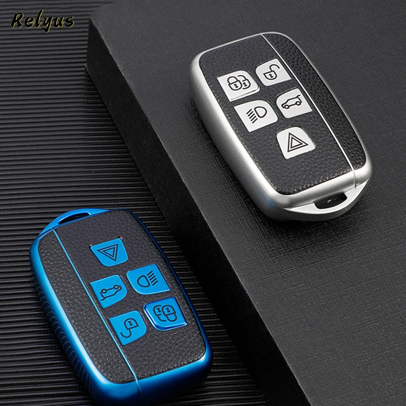 

Leather Car Key Case Cover Fob for Land Rover Range Rover Sport Evoque Freelander For Jaguar XE XJ XF XJL Car Key Protect Shell