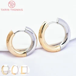 (6859) 2PCS 20MM 22MM 바이 컬러 스테인레스 스틸 라운드 귀걸이 후프 고품질 DIY 쥬얼리 제작 결과 액세서리 도매