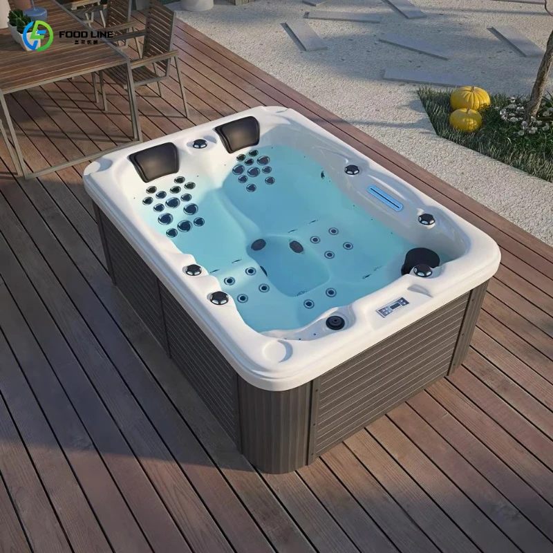 Heated Acrylic Inflatable Massage Tub, 130 Jet Portable Bubble Spa, Hot Whirlpool for Patio & Poolside