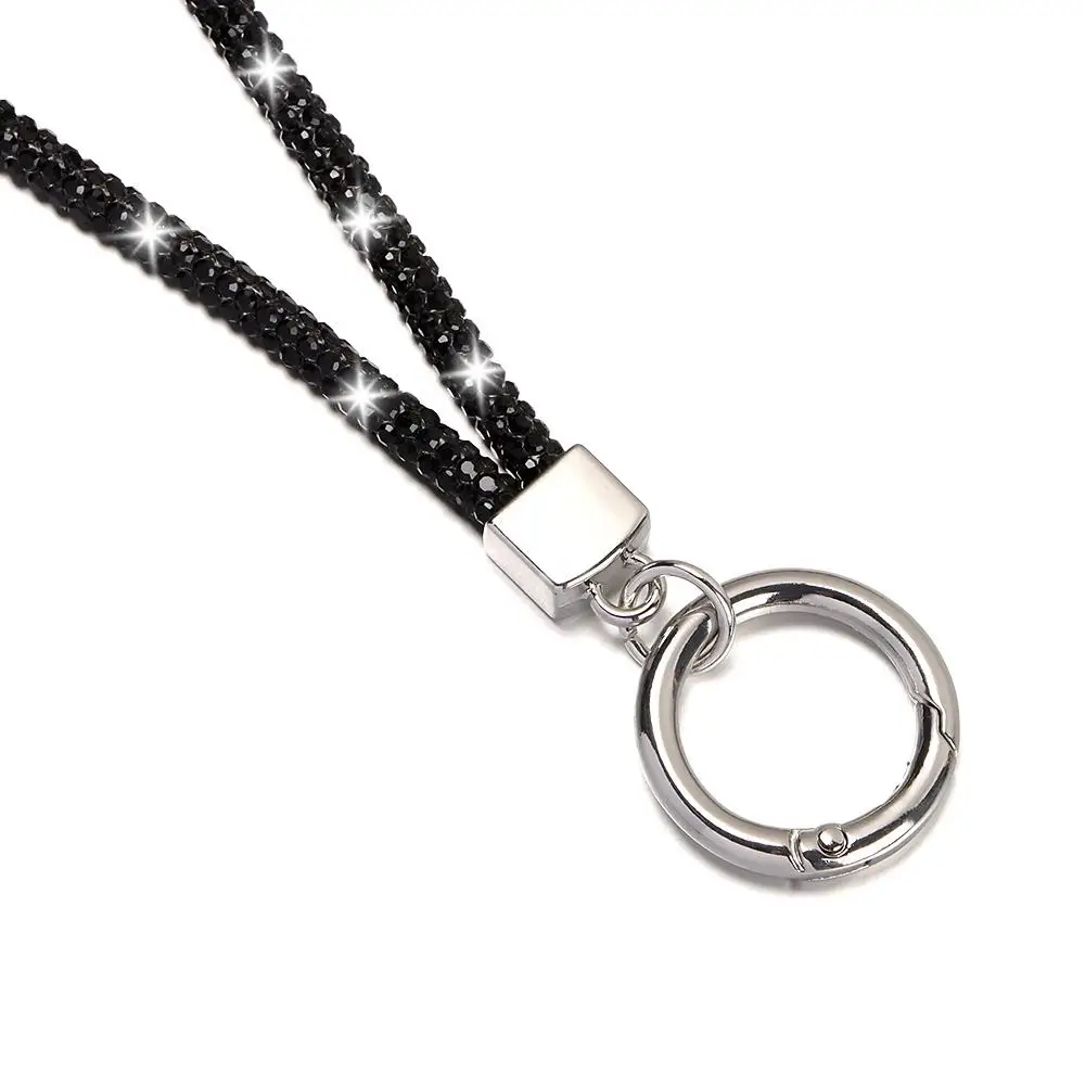 Glitter Keychain Bright Hanging Cord Crystal Anti-lost Rope Chain Straps Rhinestone Phone Lanyard