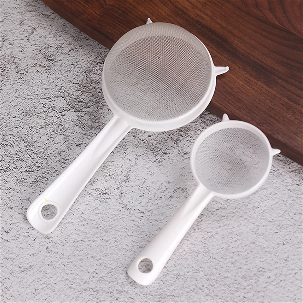 Colador de aceite de malla fina de alambre de plástico, colador de harina, tamiz, filtro de café para leche de soja, herramientas para repostería y horneado, suministros de cocina, 1 Uds.