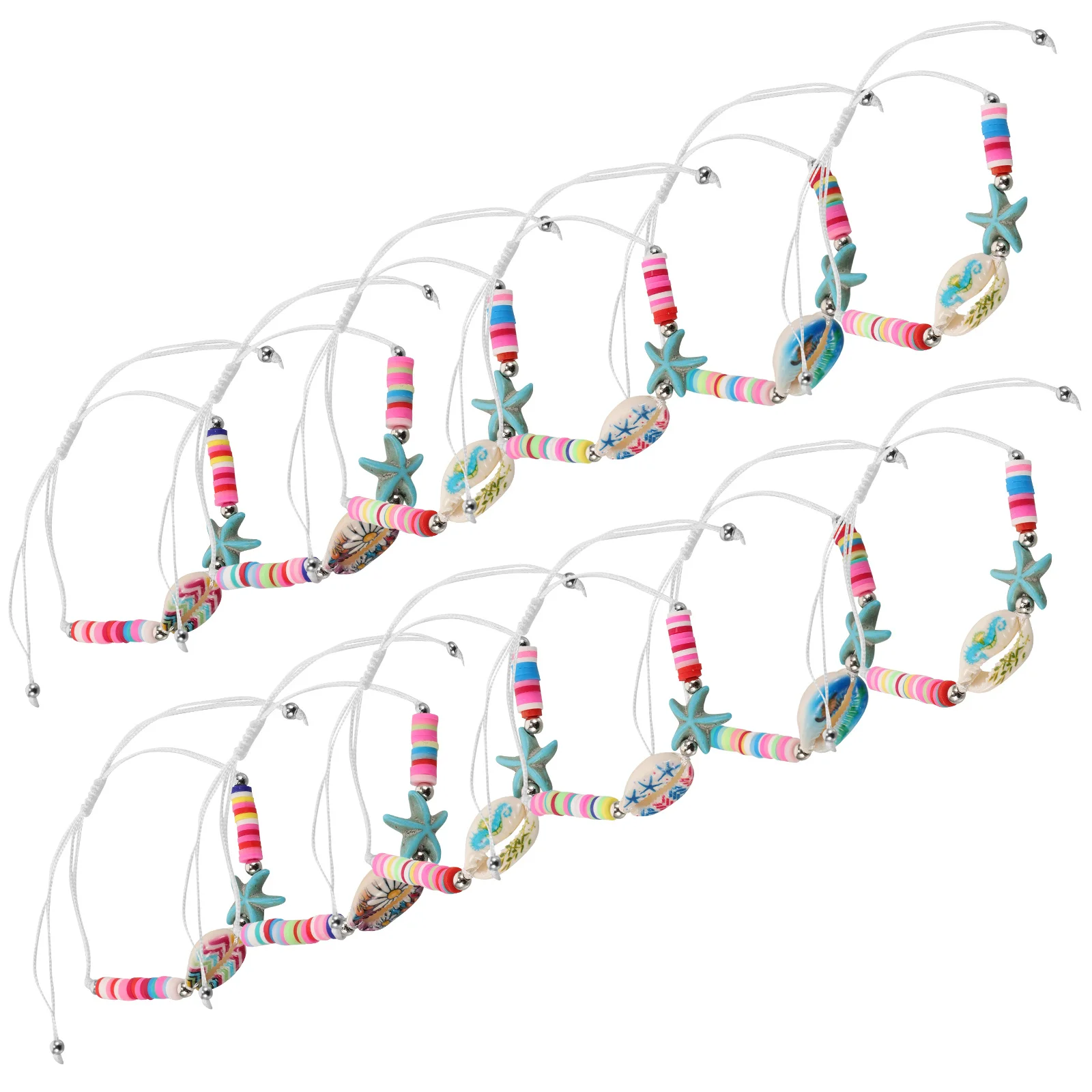 

12Pcs Adjustable Hawaiian Beaded Bracelet Set Colorful Summer Wrist Jewelry for Women Beach Party Decoration Hawaiian Bracelet