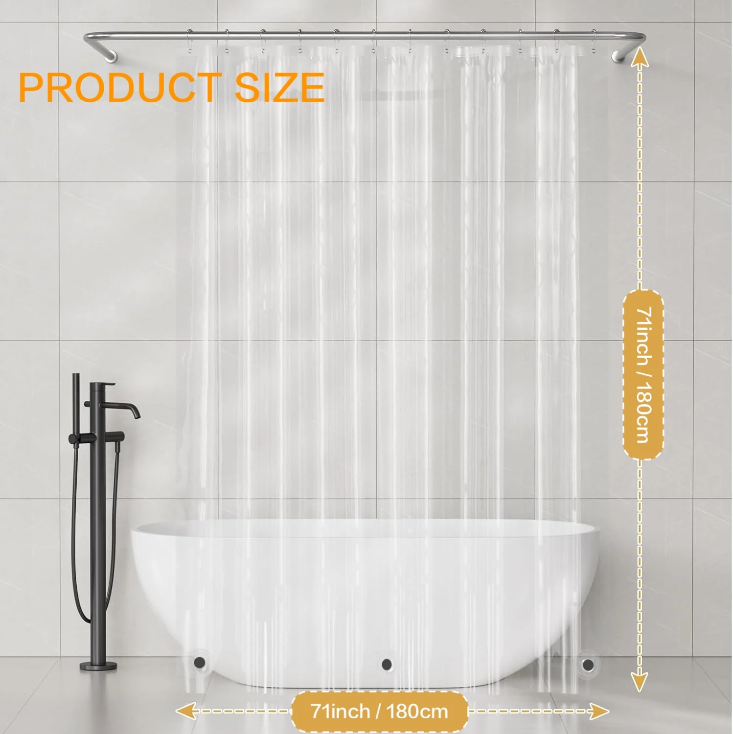 2-Pack PEVA Shower Curtain Liners 2
