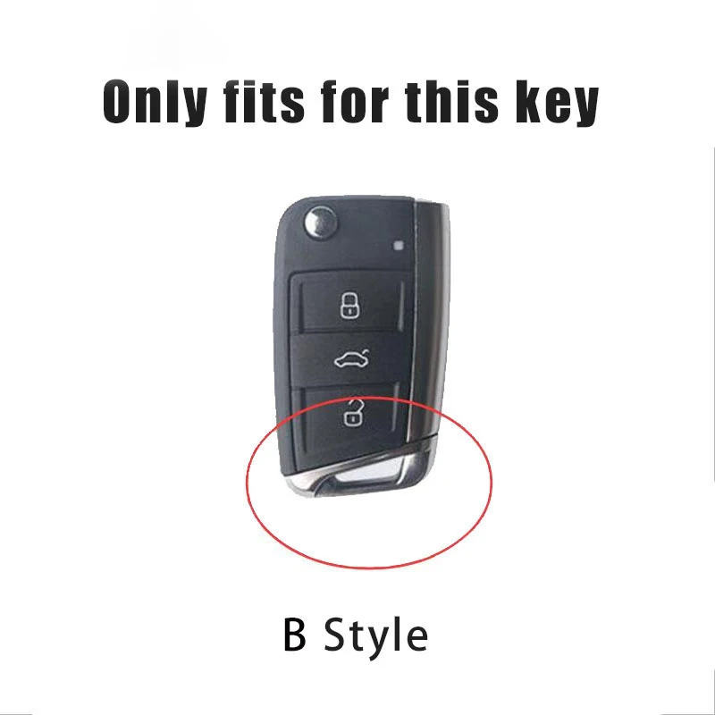 TPU Leather Car Remote Key Case Fob Cover Holder Shell For VW Volkswagen Golf 7 MK7 Tiguan MK2 T-roc T-cross Auto Accessories