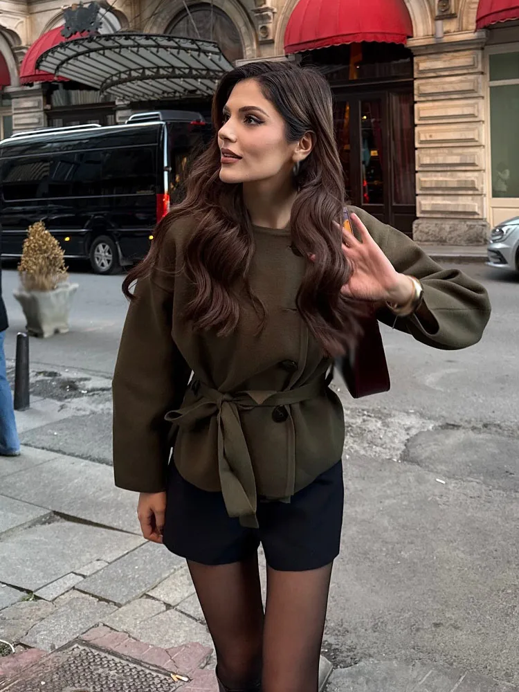 

HH Women Autumn Cardigans Solid O-Neck Long Sleeves Bow Lace-Up Decoration Single Breasted Female Fashion Loose Knitted Tops