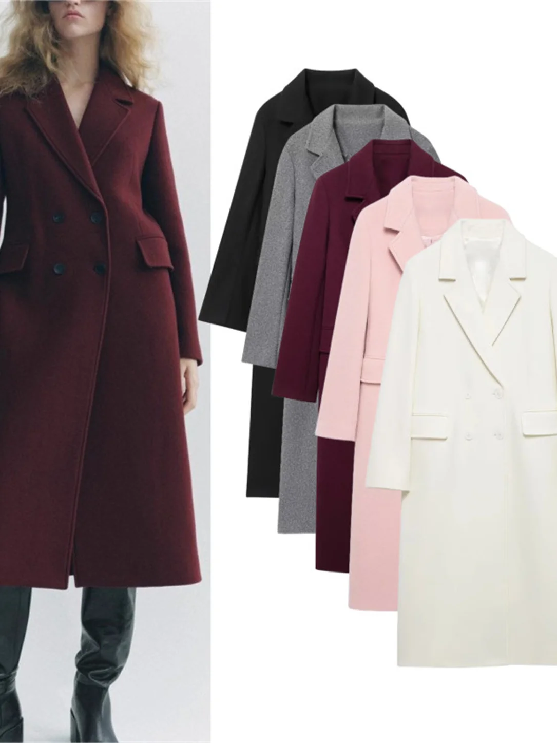 

Модная ветровка из смеси хлопка и шерсти, новое осенне-зимнее пальто высокого качества Ele, женская верхняя одежда 923756