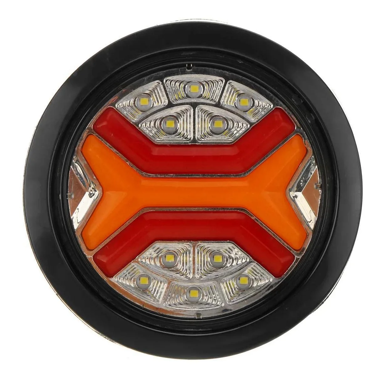 A95E-4X Flowing 35 LED Truck Trailer Rear Turn Signal Blinker Lamp 12-24V Reverse Stop Tail Lights Tractor RV Van Taillights