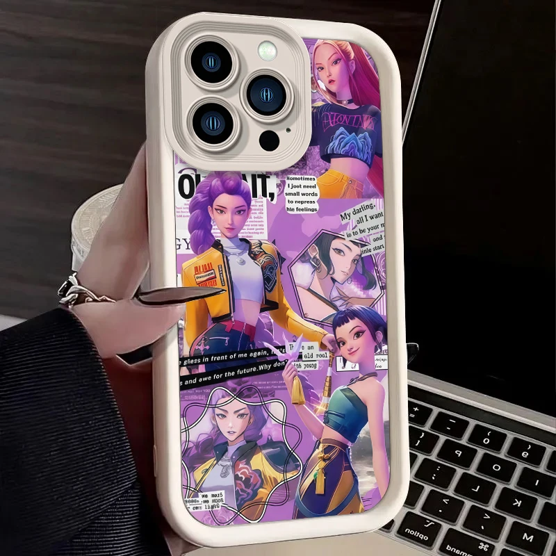 حافظة KPop D-Demon H-Hunters لهاتف آيفون 16 E 15 14 13 12 Mini 11 Pro Max XS X 8 7 Plus SE غطاء خلفي مقاوم للصدمات من السيليكون السائل