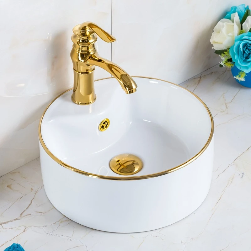 Electroplating art basin Phnom Penh wash basin Bathroom ceramic wash basin