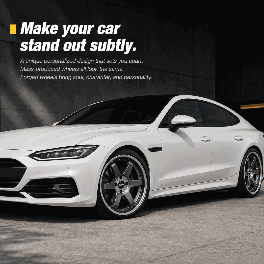 New LS8005 Retro JDM Style Forged Car Wheels 5 Spoke Silver Machined Lip Custom Alloy Rims