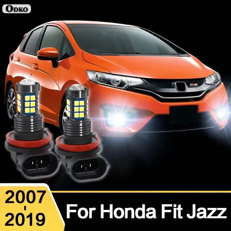 LED Car Light Front Bulb Fog Lamp For Honda Jazz Fit 2007 2008 2009 2010 2011 2012 2013 2014 2015 2017 2018 2019 Accessories
