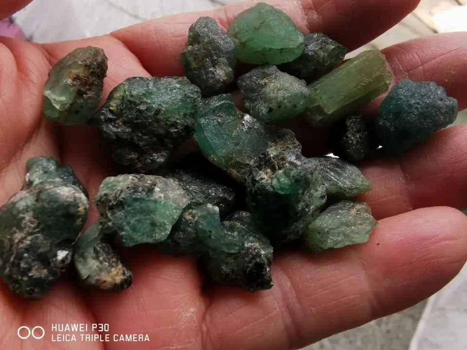 5-10Ct Natural Zambian Uncut Green Emerald UNTREATED Rough Lot Certified