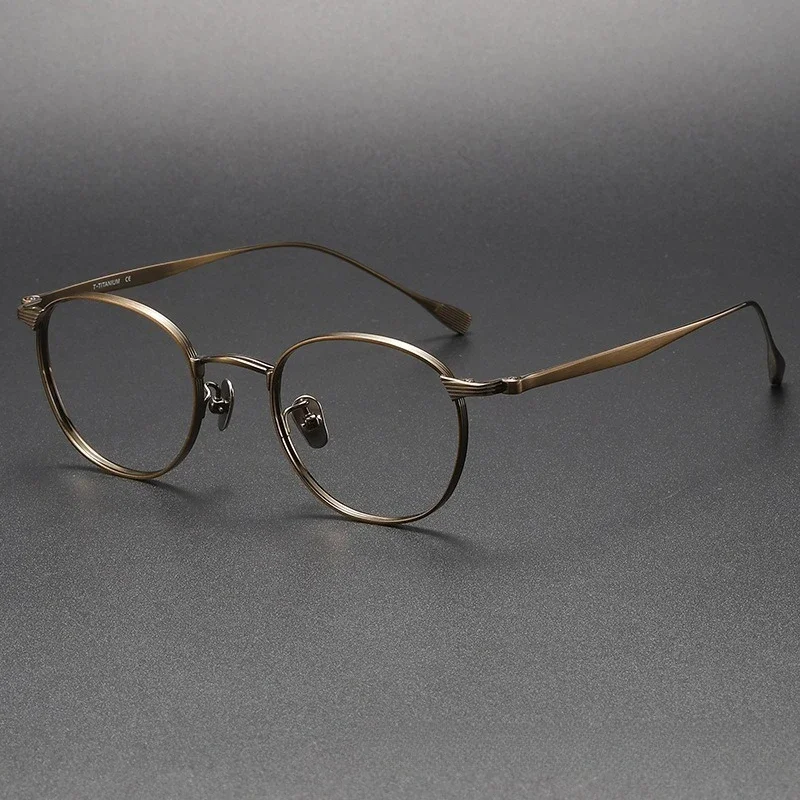 

Retro Designer Japanese Titanium Men Prescription Eyeglasses Frame Round for Women 184 Myopia Glasses Blue Blocking Spectacle