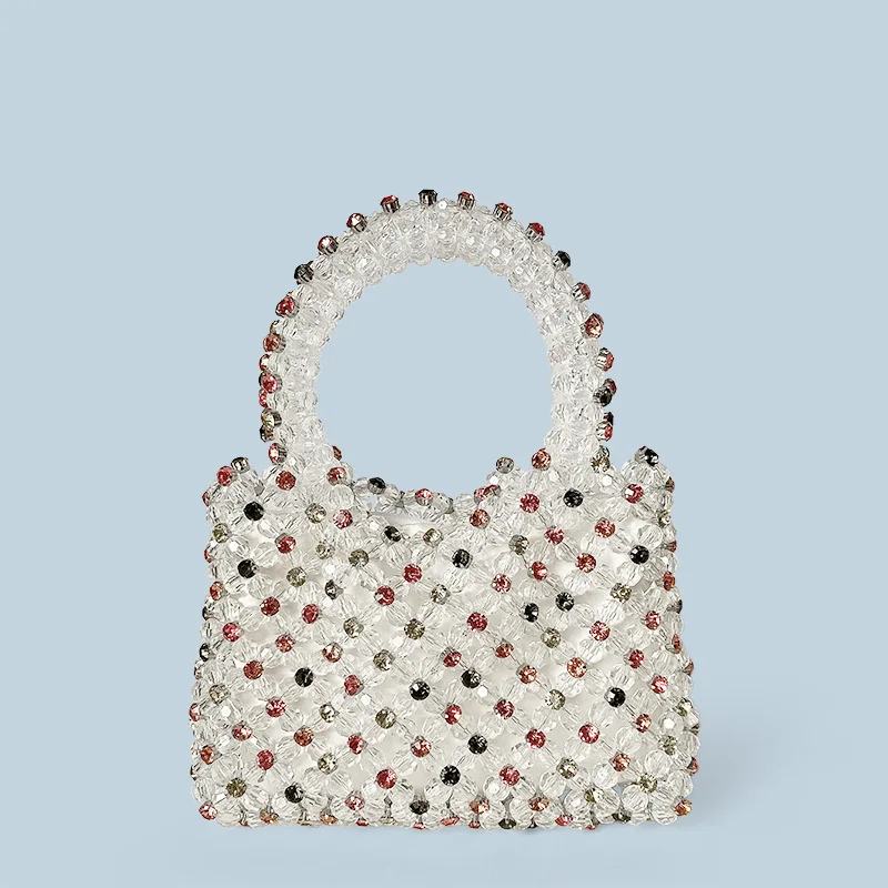 

Женские сумки через плечо с бусинами меньшинства, новинка 2025, цвет, блестящая маленькая сумочка с бриллиантовым дизайном, универсальная мини-изысканная сумка для ужина