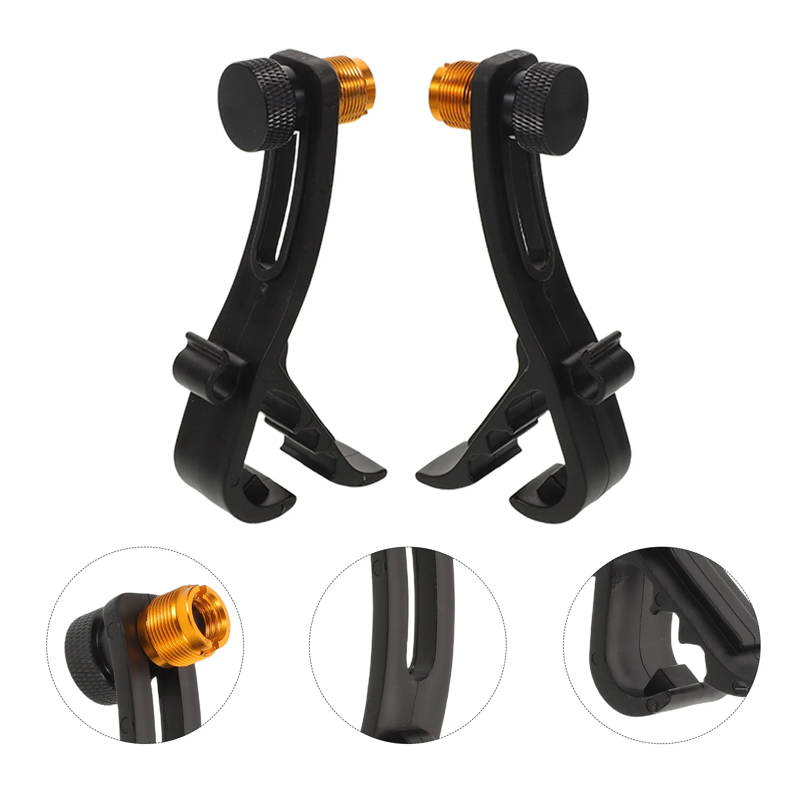 

4Pcs Black Drum Clamp Mic Holder Adjustable Microphone Clip Bracket for Drum Set Mounting Live Use Snare Mic Clip