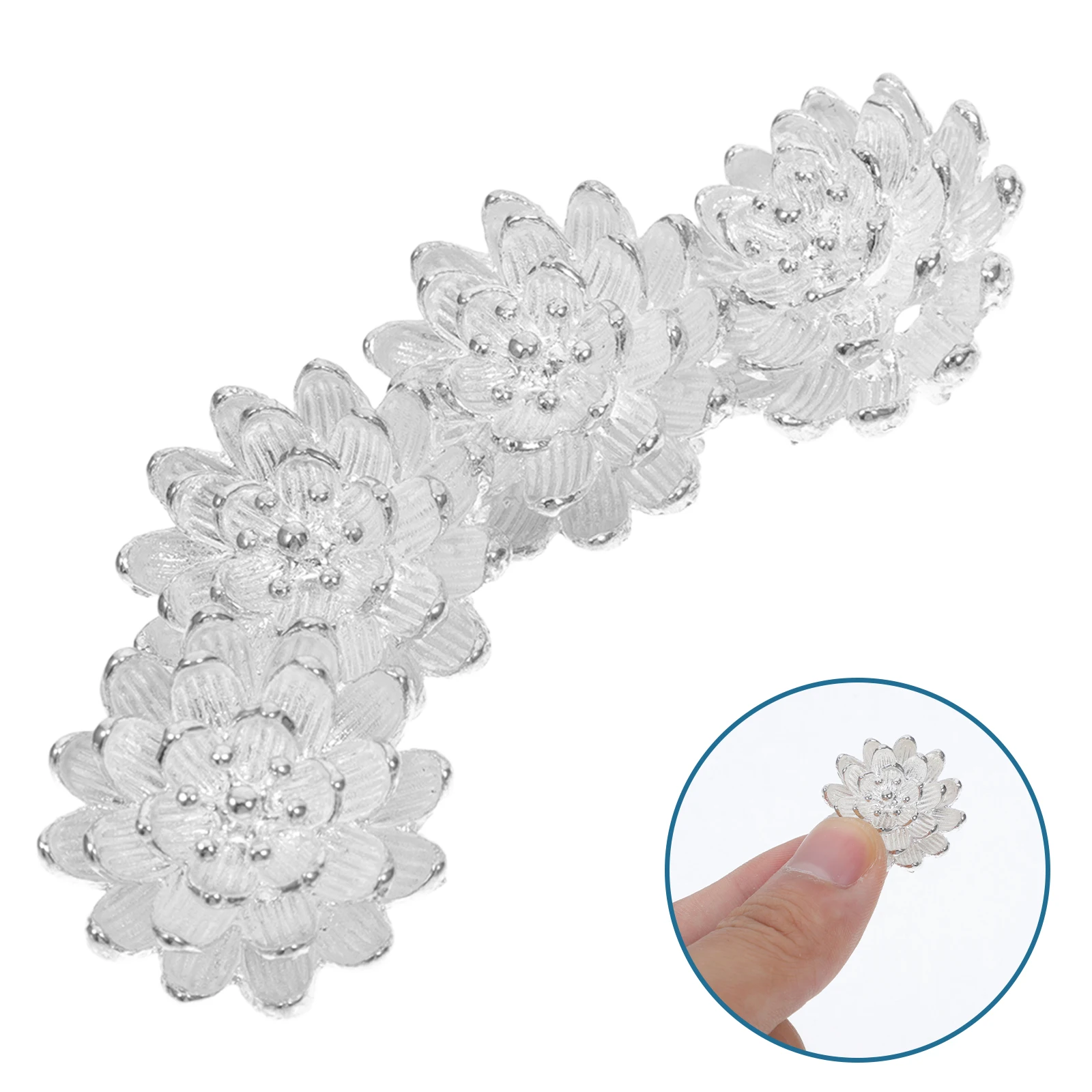 

4Pcs Lotus Inlaid Zinc Flowers DIY Accessories Project Cup Diy nament Charms Elegant Kitchen Inlaid Charm For Cup Bar