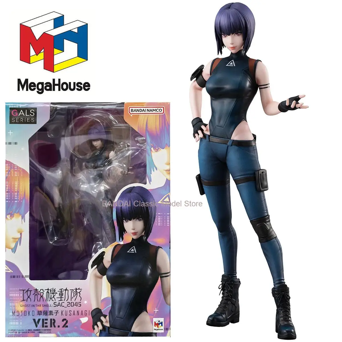 

100% оригинал BANDAI, серия MegaHouse CGals Koukaku Kidotai: SAC_2045 Kusanagi Motoko, коллекция аниме-фигурок, серия