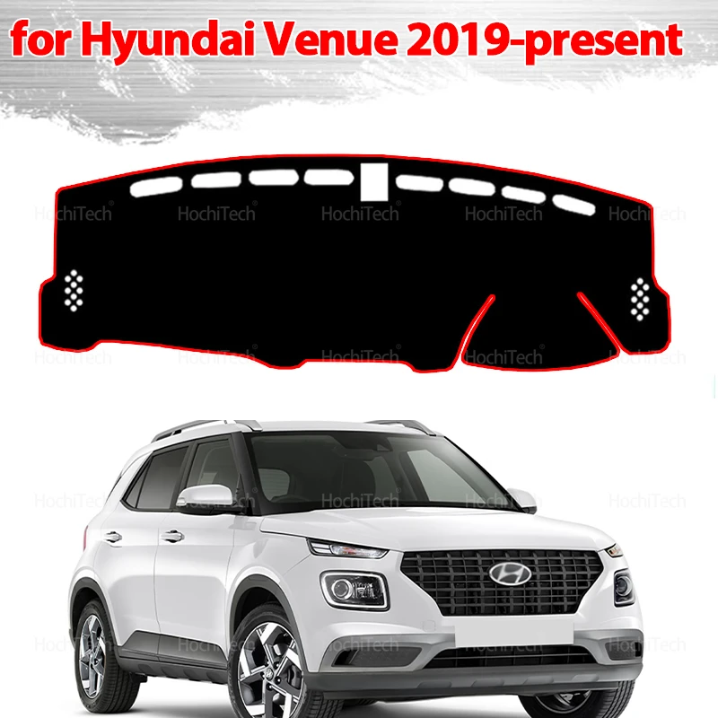 Чехол на приборную панель автомобиля, коврик для приборной панели Hyundai Venue 2019-present, подушка для солнцезащитного козырька, солнцезащитный козырек, нескользящие аксессуары с защитой от УФ-лучей