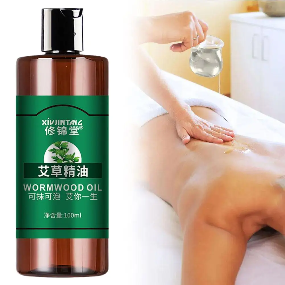 Aceite Esencial de plantas de ajenjo, masajeador de ventosas, masaje de hierbas, Spa, terapia corporal china, aceites de raspado corporal N4i4