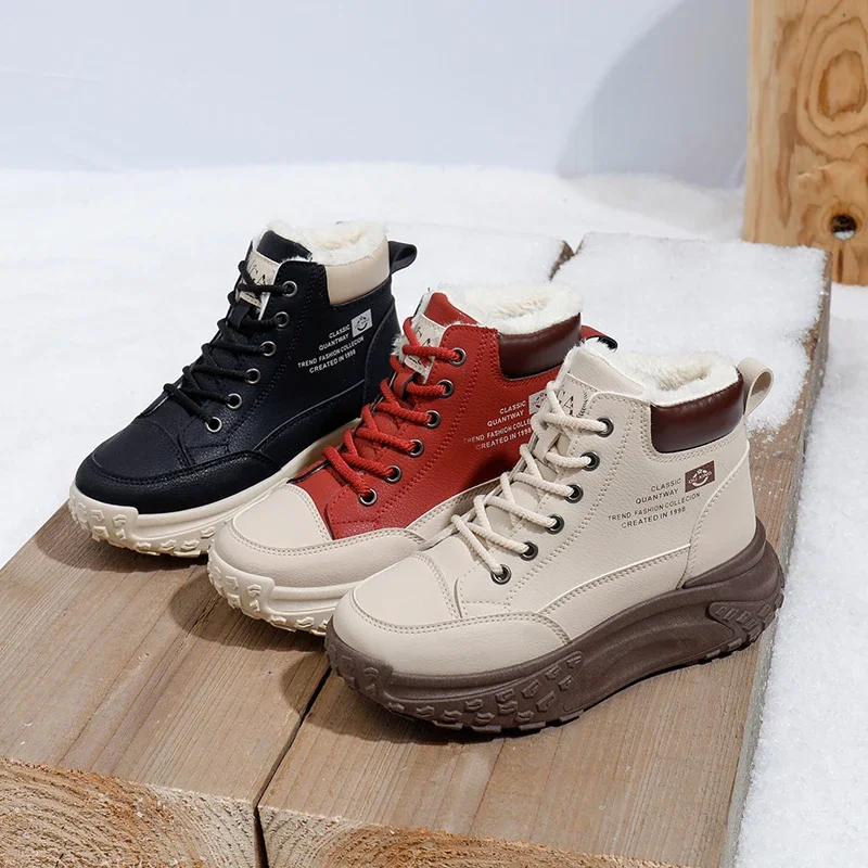 Women's Shoes Autumn Winter Flat Black Shoes Casual Cotton Shoes New Style Designer Sneakers Woman Plus Velvet Warm Snow Boots