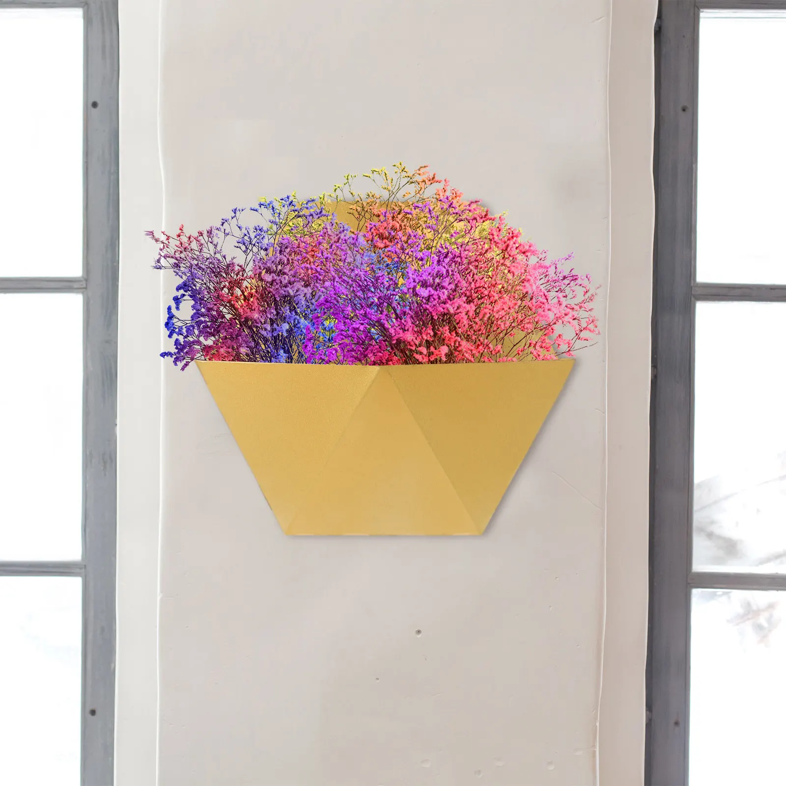 

2Pcs Outdoor Hanging Planter Pot Iron Flower Basket - Garden Balcony Wall Mount Container for Plants Decorative Greenery Holder