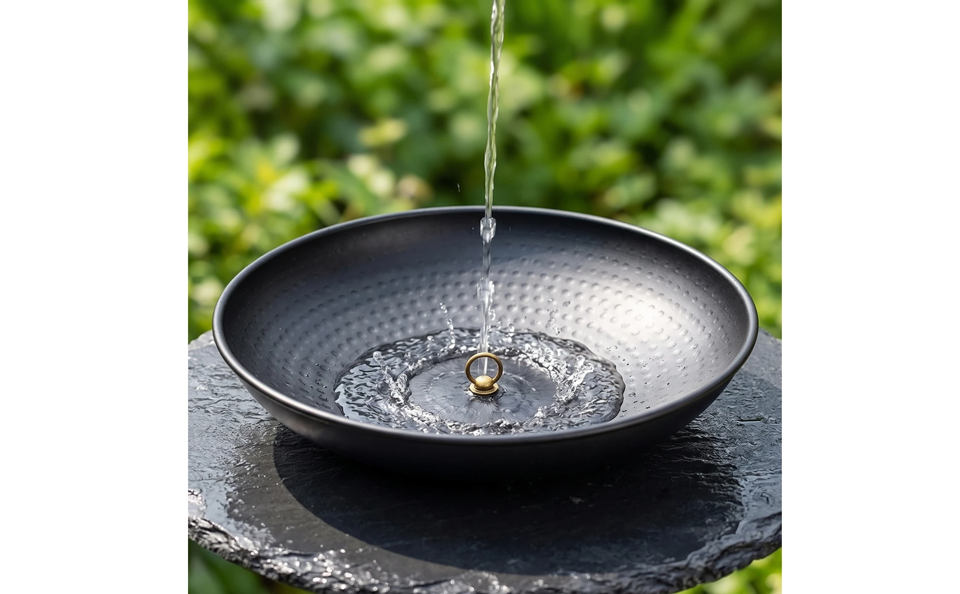 Rain Chain Basin Hand-Hammered Rain Chain Bowl Water Collection Base Weather-Resistant Heavy-Duty for Homeowners, Garden, Patio Rain Chain Basin Hand-Hammered Rain Chain Bowl Water Collection Base Weather-Resistant Heavy-Duty for Homeowners, Garden, Patio