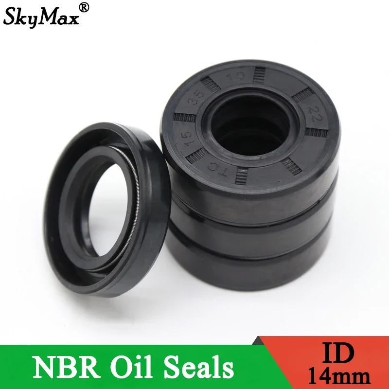 ID 14mm NBR Nitrile Rubber Shaft Oil Seal TC-14*22/24/25/26/27/28/30/35*5/6/7/8/10 Nitrile Double Lip Oil Seal