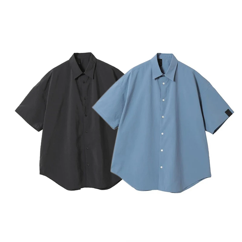 

24SS N.Hoolywood Japanese Solid Color Retro Square Neck Loose Casual Commuting Short Sleeved Shirt