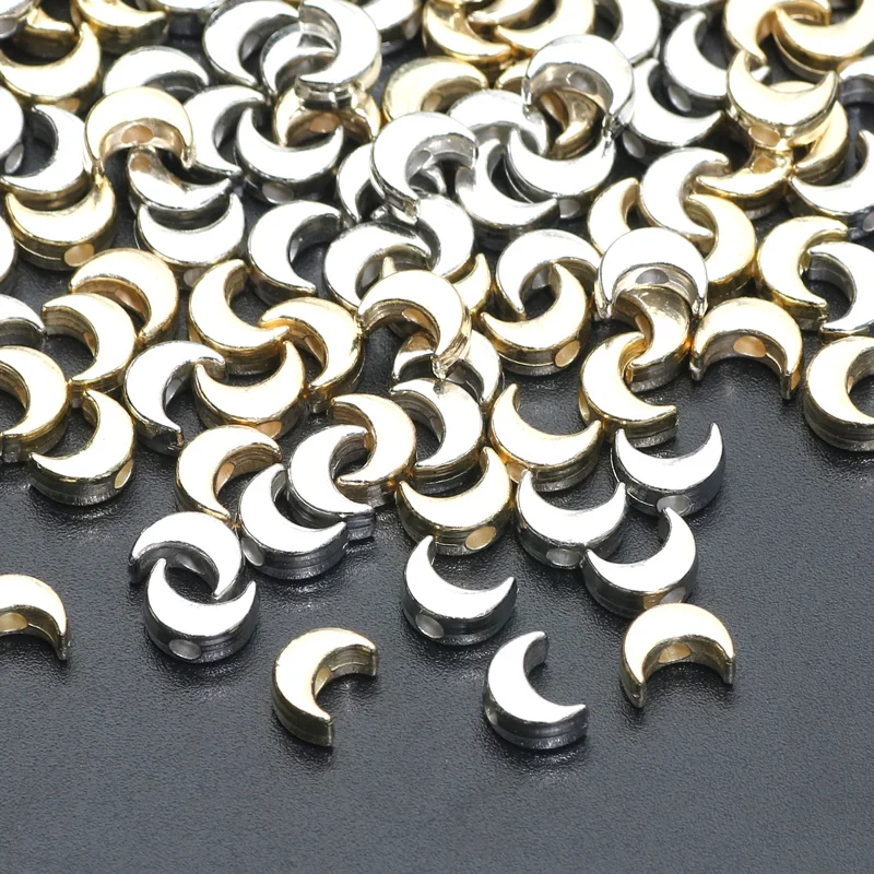 Mixed 5x7mm 100pcs Charm Moon Beads Necklace Bracelet CCB Spacer Beads For Jewelry Making DIY Jewelry Women Earrings Accessories