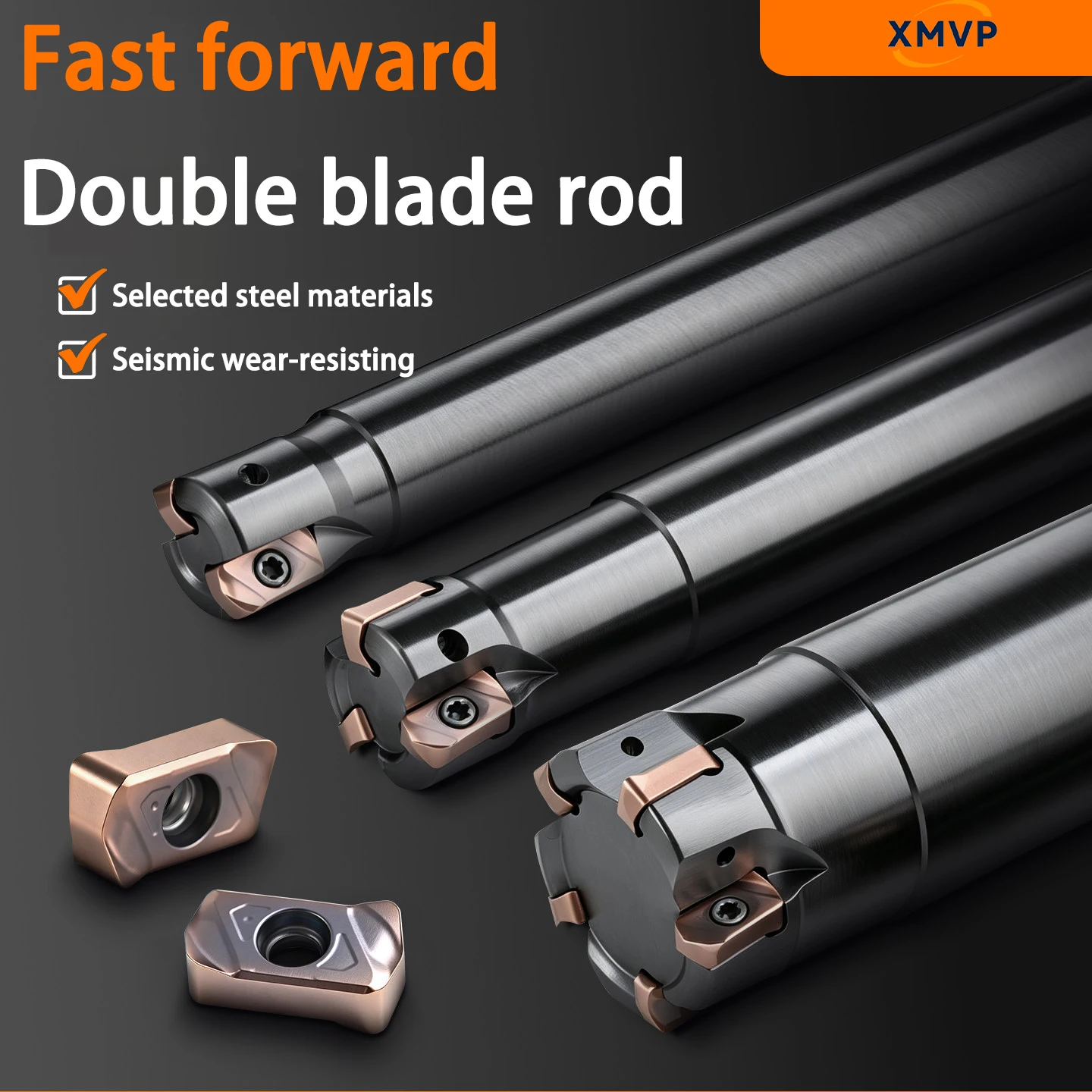 Fast feed to the milling head. Toshiba exn03R shock-resistant inmu0303 fast feed blade. Open-diameter double-sided milling head