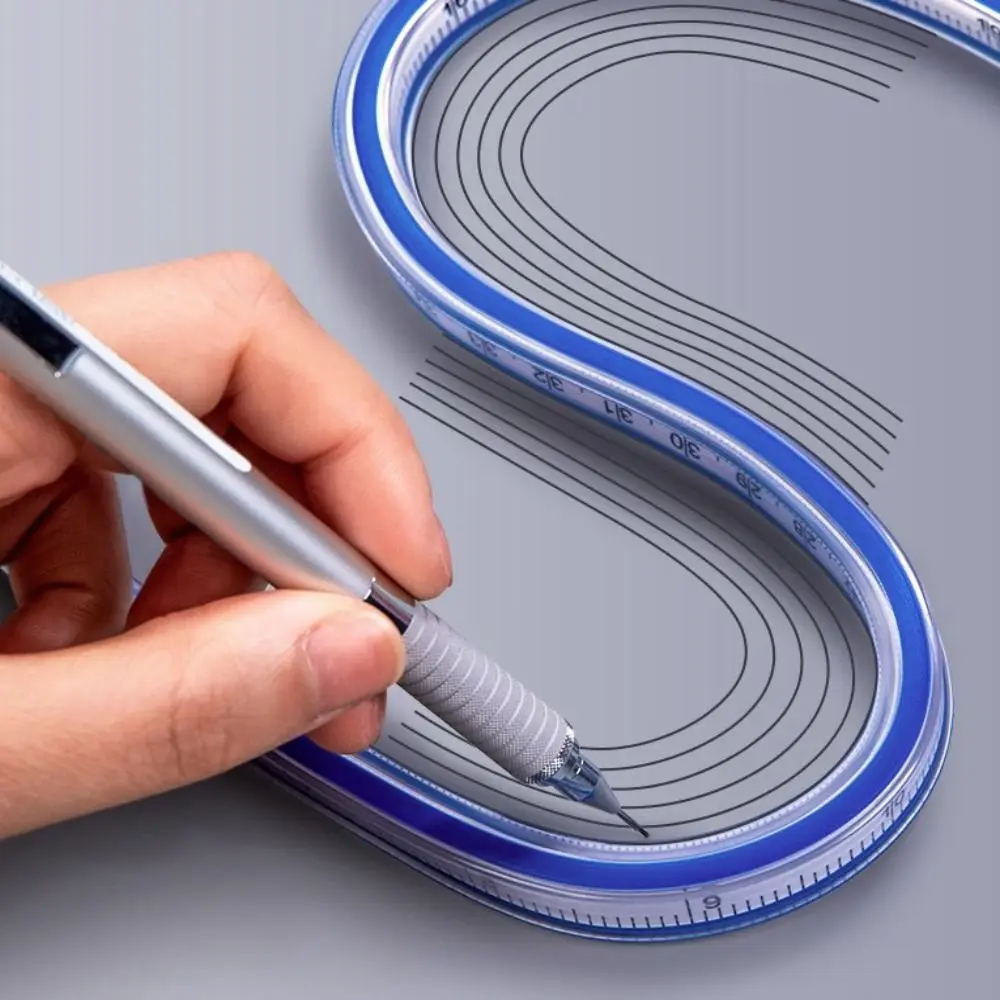 Math School Drawing Tool Measurement Stationery Flexible Curve Ruler Serpentine Ruler Drafting Drawing Ruler Dividing Ruler