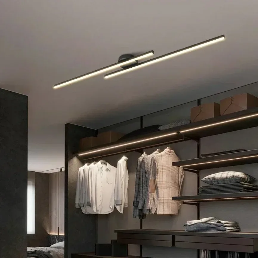 Modern LED Ceiling Light Dimmable Aluminum Line Lights Corridor Aisle Living Room Bedroom Indoor Lighting Home Decor Wall Lamp