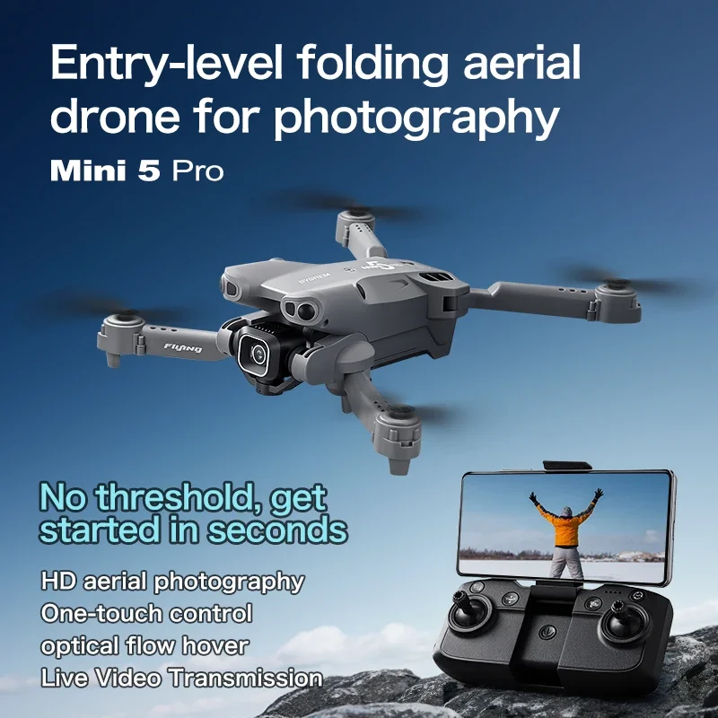 Lenovo MIni 5 Pro Drone 8K Aerial HD Dual Camera 2.4G WIFI Brushless Power Intelligent Obstacle Avoidance Remote Control Drone