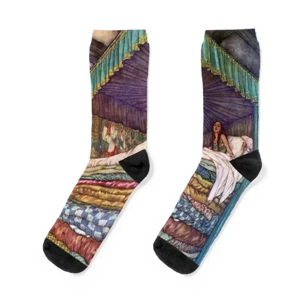 

Princess and the Pea by Edmund Dulac Socks moving stockings aesthetic football Socks Men's Women's