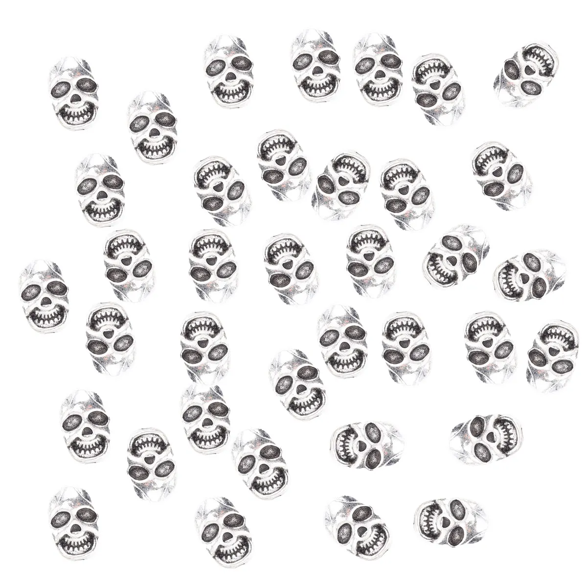 

50 Pcs Beads Alloy Durable DIY Jewelry Making Skull Bead Gift Jewelry Making Necklace Bracelet Charms Accessories
