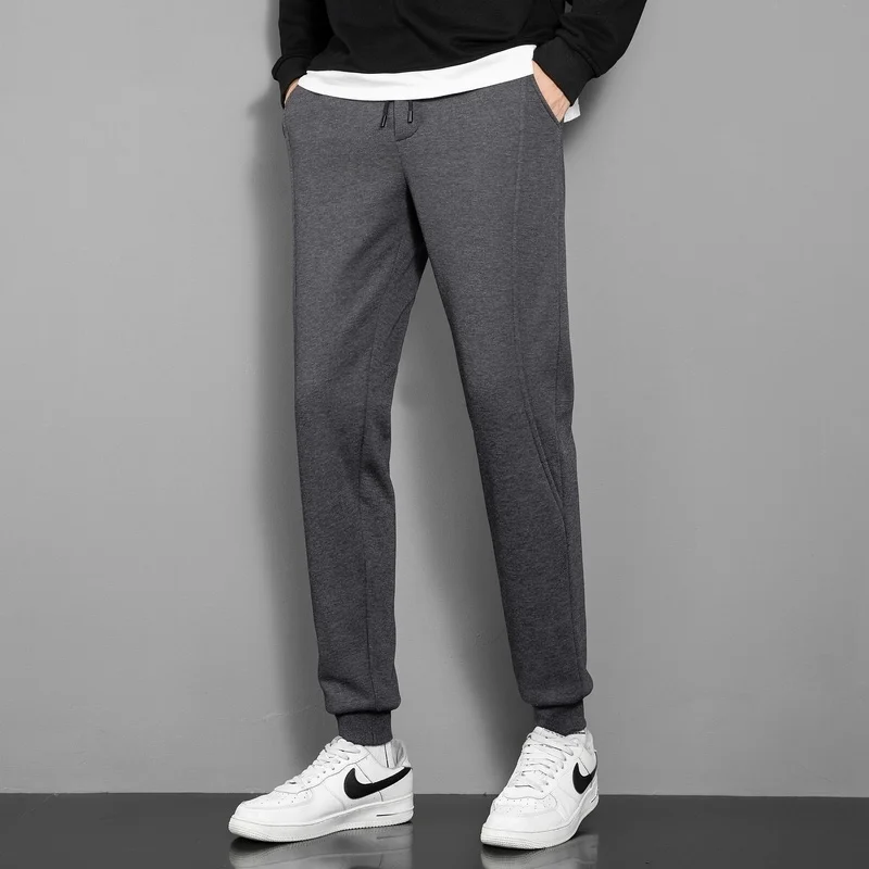 

Men's Plush Pants Thickened Casual Ankle Tied Outdoor Sports Pants Comfortable and Warm Korean Version Versatile Sweatpants