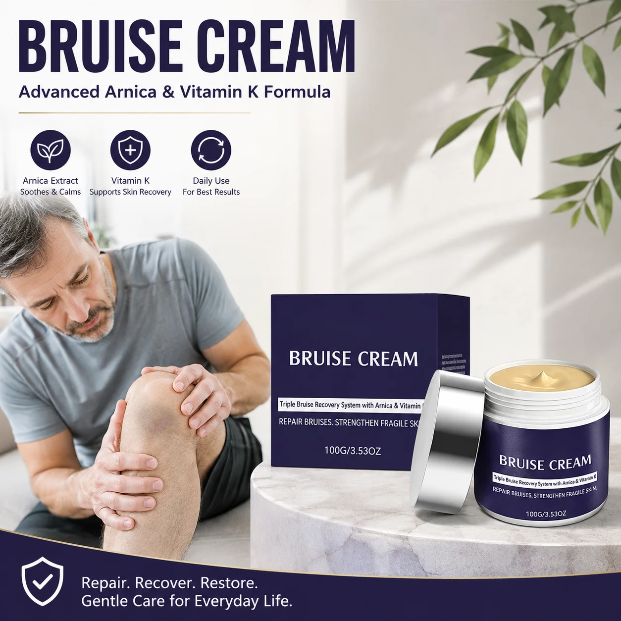 Arnica Bruise Cream For Thin Fragile Skin Bruising & Swelling Repair Skin Barrier Long Lasting Soothing Body Care Bruise Cream