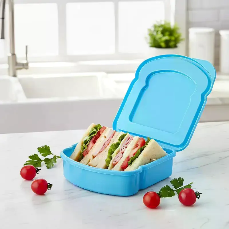 Toast Sandwich Lunch Boxes Reusable Snacks Container: Food Storage Kids School Office Work Travel Outdoor Picnics