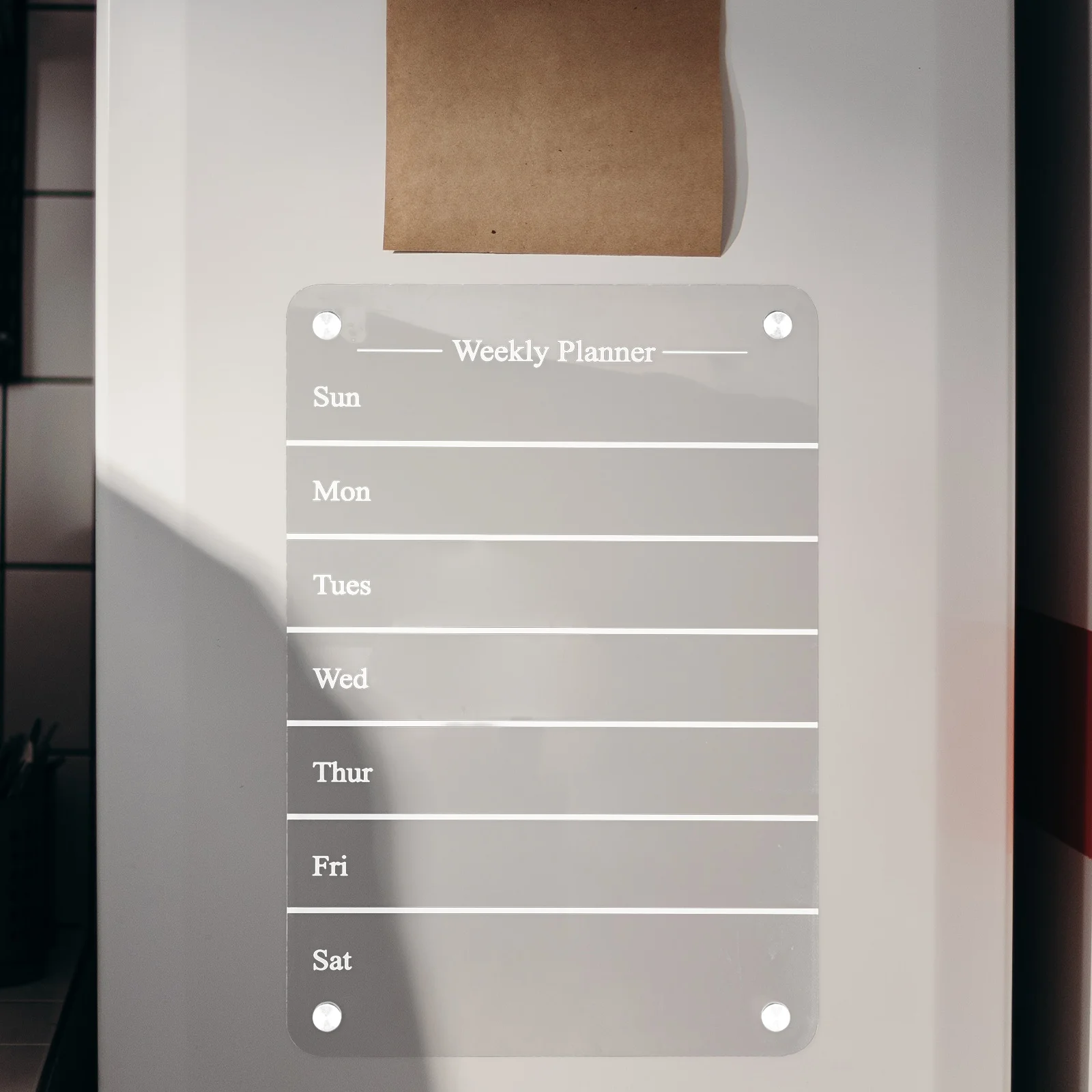 

Magnetic Dry Board Clear Acrylic Fridge Planner Stick Refrigerator Wall Dry Erase Boards Message Small White Cork
