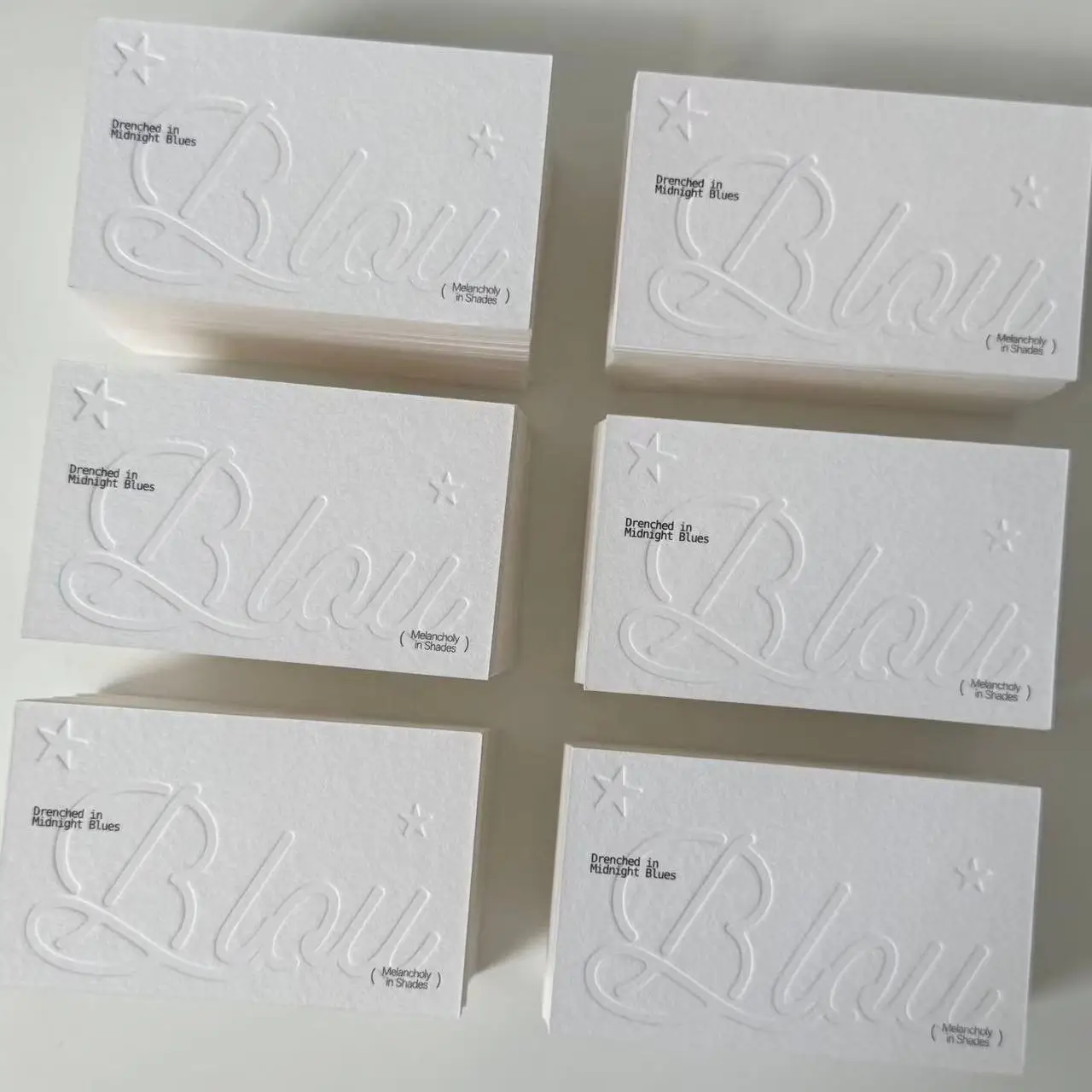 Custom Logo Embossed Art Paper Business Card 480gsm White Cardboard Texture Digital Printing Exquisite Personal Name Card