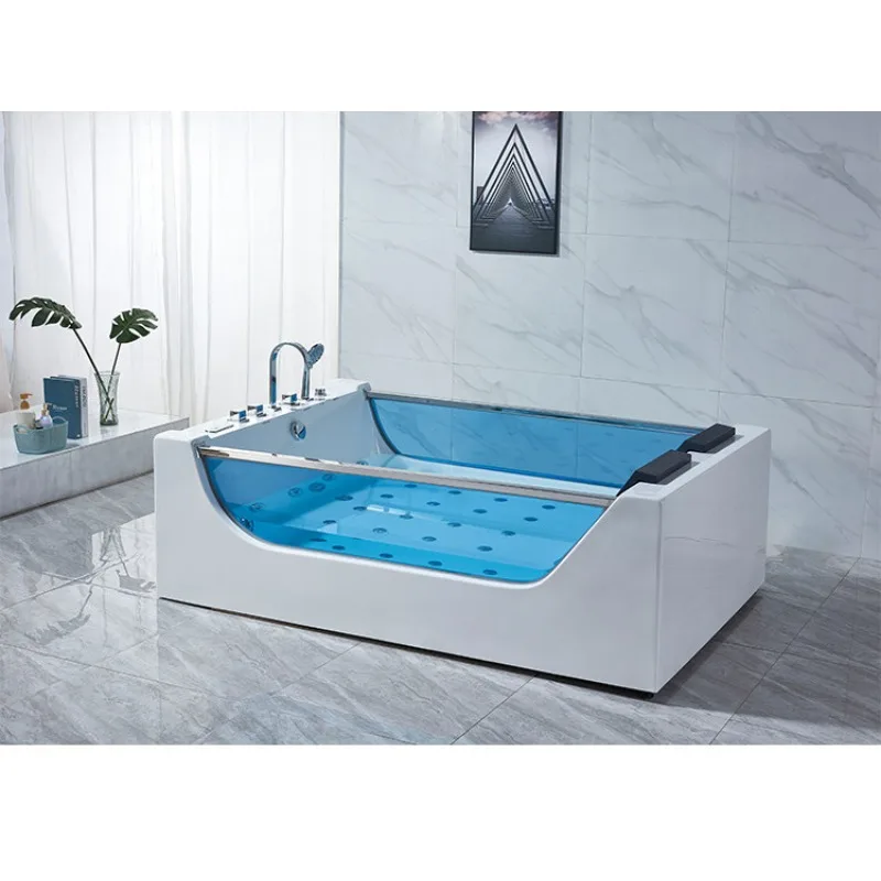 Double luxury bathtub Couple integrated acrylic sea view glass constant temperature heating 1.8 meters