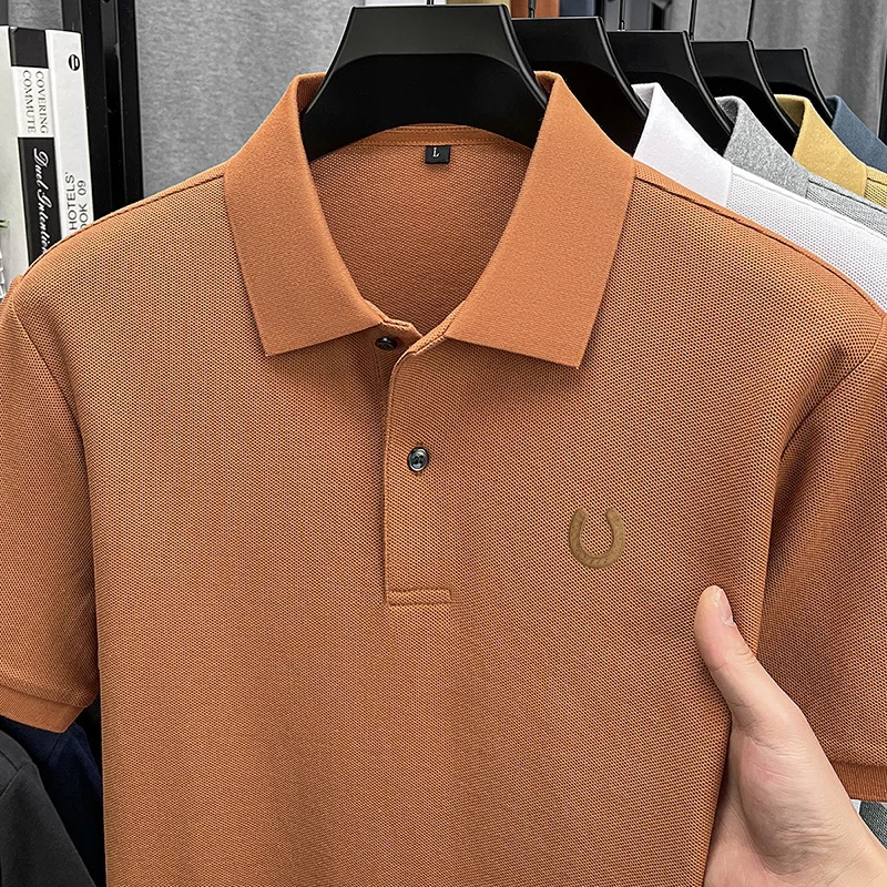 Designer Edition 100% Cotton Men Short-Sleeved Polo Shirt Lapel Button Various Colors Embroidery Fashion Hot-Selling Sports Tops