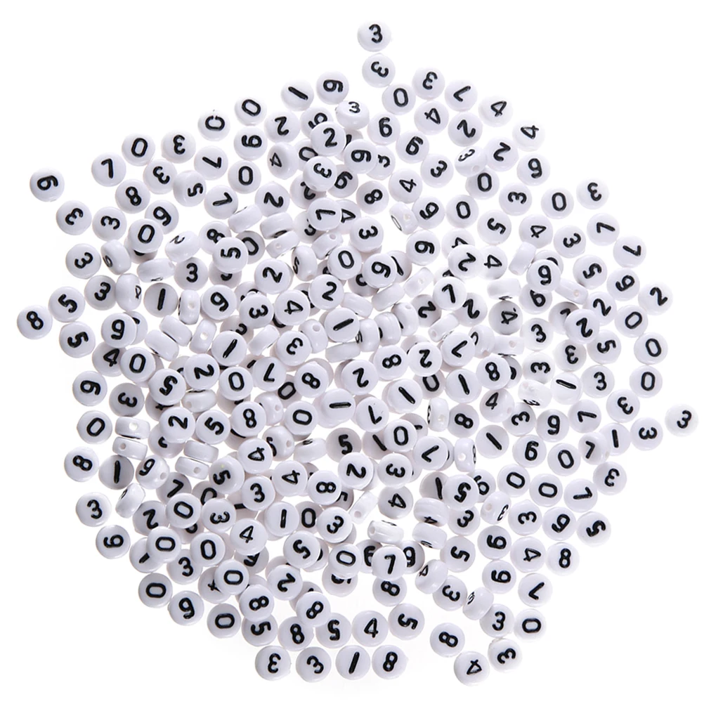 

100pcs Number Beads for Bracelet Making Digital Keychain Accessories Jewelry Symbol Acrylic Loose DIY Stylish Baby Bracelet