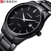 Reloj CURREN Simple a la moda para hombre, reloj de pulsera resistente al agua con correa de acero delgada para hombre, relojes de negocios de cuarzo, reloj calendario masculino 8106